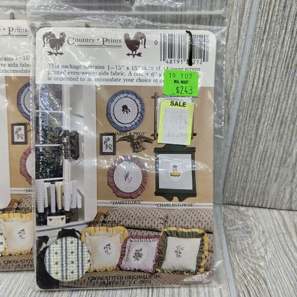 Lot of 5 Country Prints 15x15 14 Count Aida Cloth Victorian Hearts Chesterfield - Picture 3 of 5